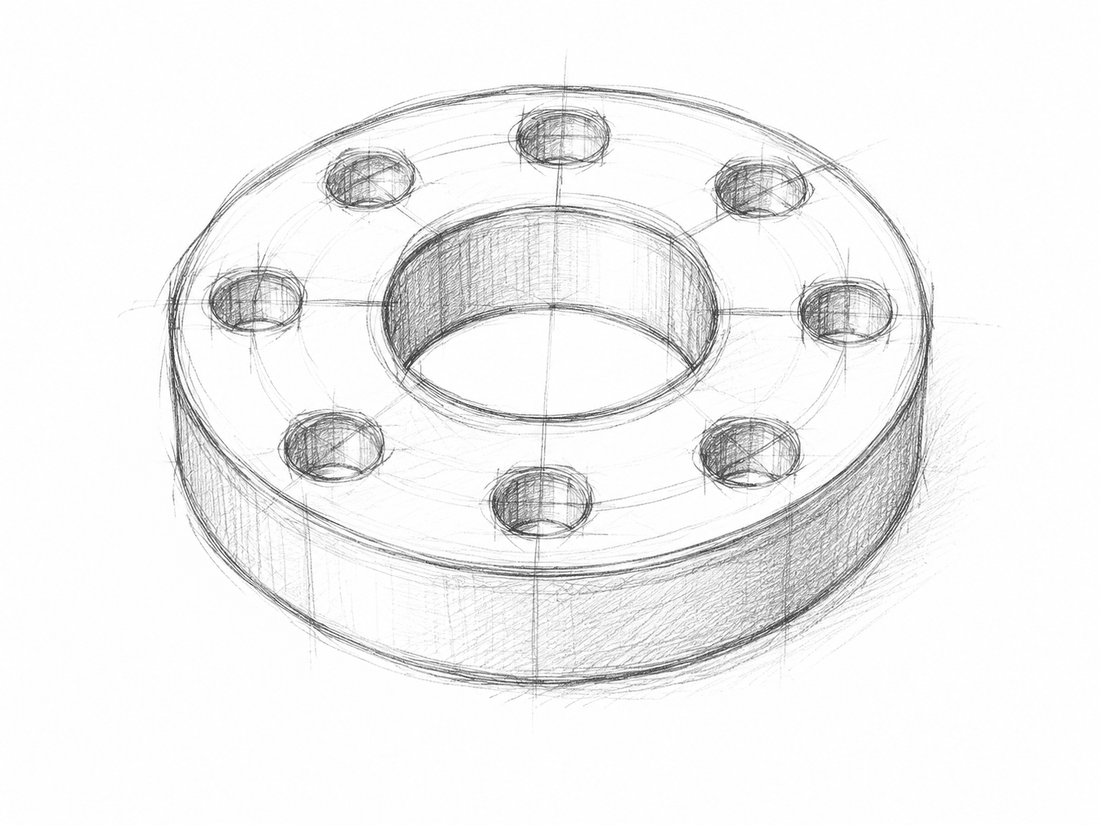 Dimensioned pipe flange 转换前